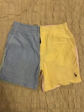 Polo by Ralph Lauren Two-Tone Striped Kids Shorts - Blue & Yellow